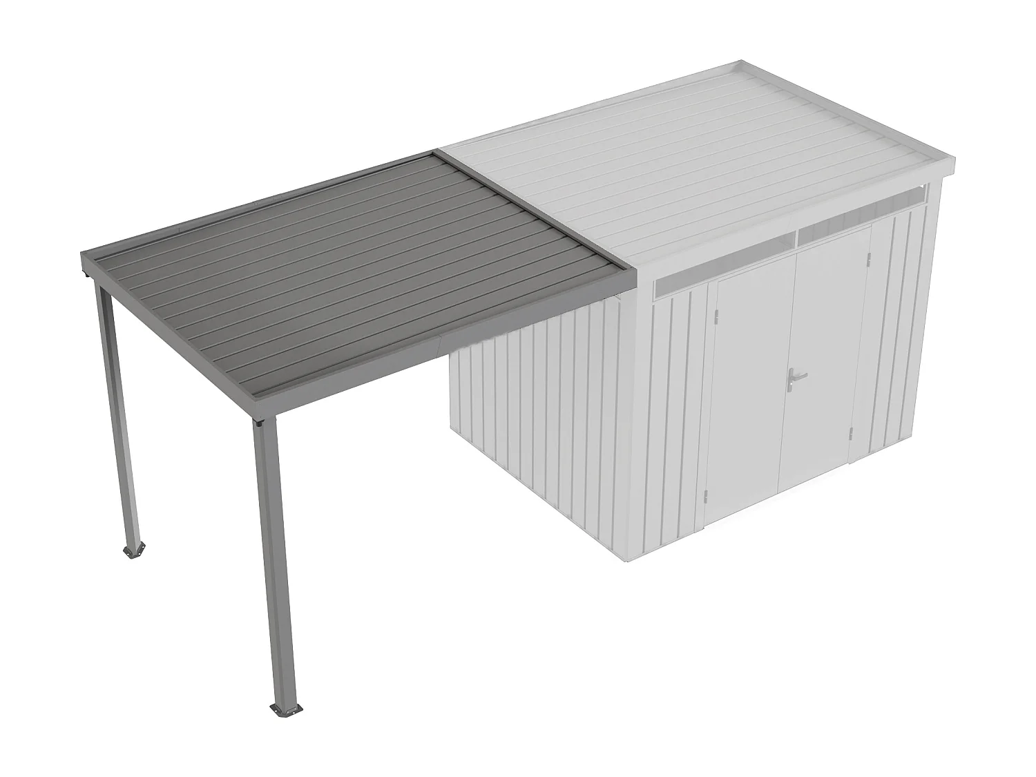 Appentis pour abri de jardin - 5,99 m² - Gris - MERANO
