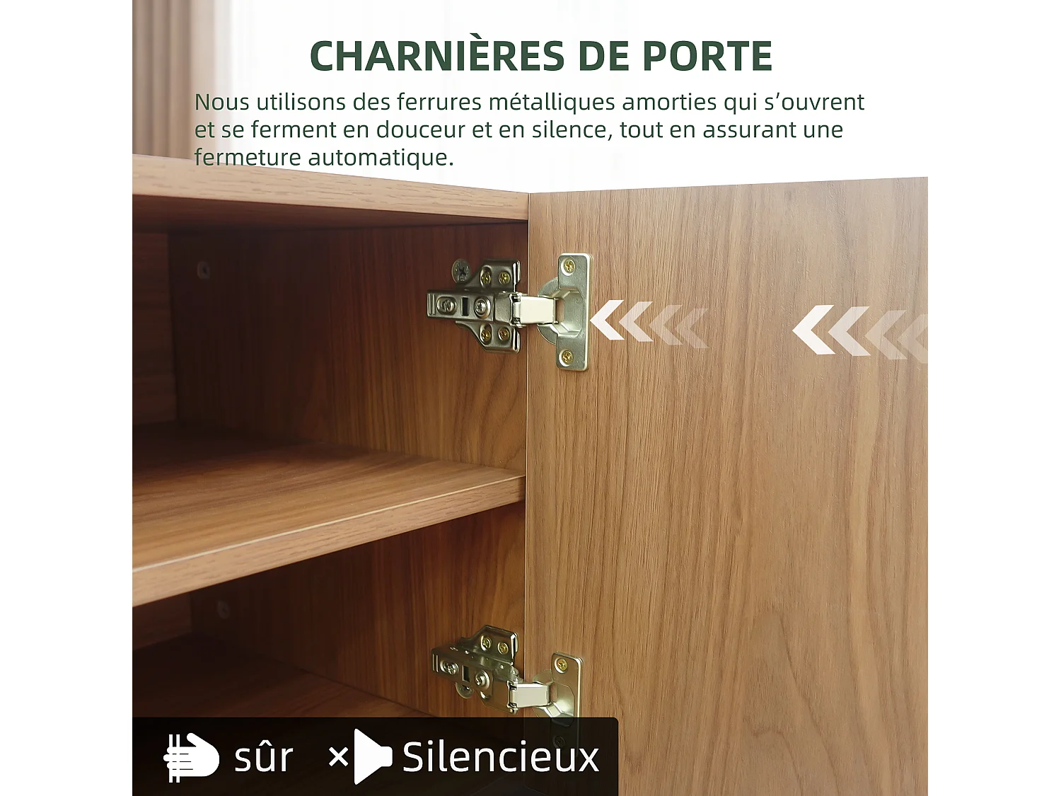 TV-Schrank im Fischschuppen-Design mit großem Stauraum, niedriges Sideboard auf hohen Beinen in Nussfarbe, für TVs ab 75 Zoll, ideal für Wohnzimmer oder Studio