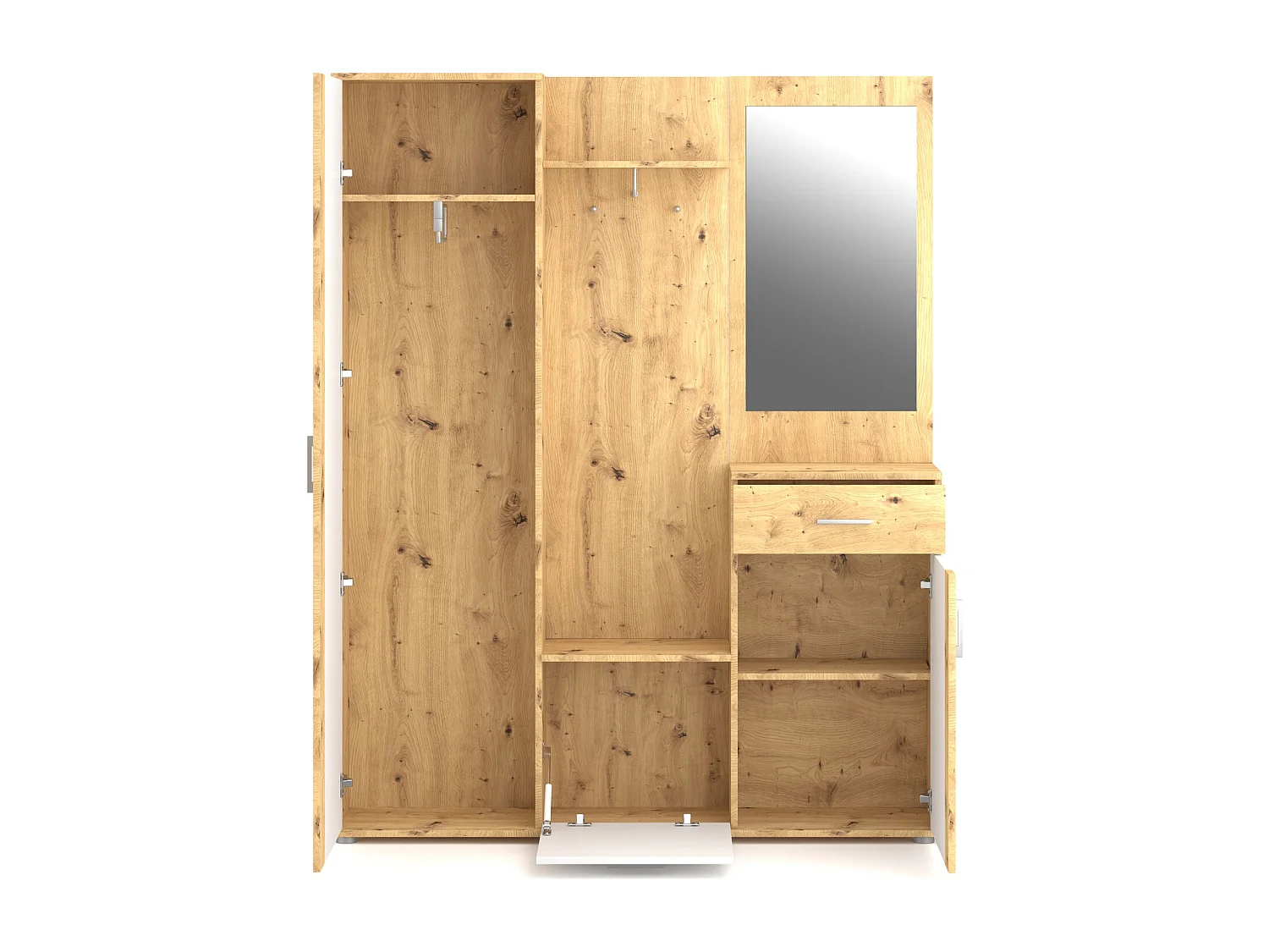 Meuble d'entrée Trio chêne artisan / blanc 145 cm