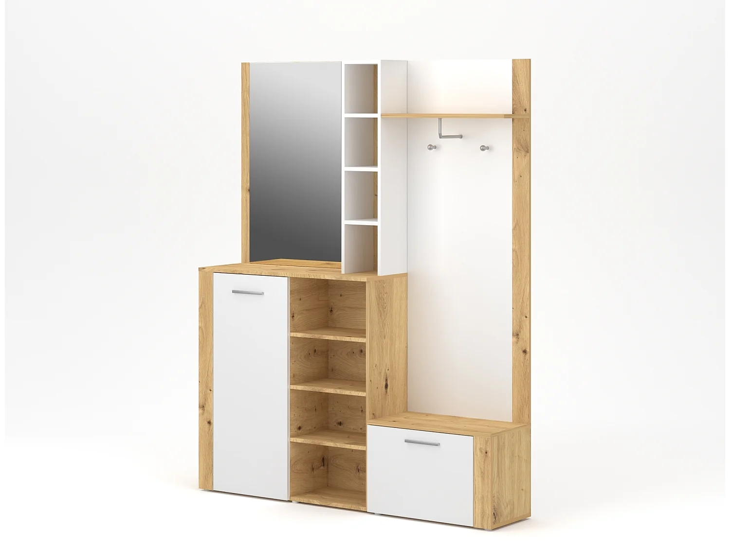 Meuble d'entrée Barry chêne artisan / blanc 150 cm