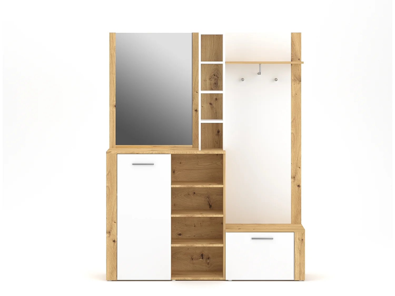 Meuble d'entrée Barry chêne artisan / blanc 150 cm