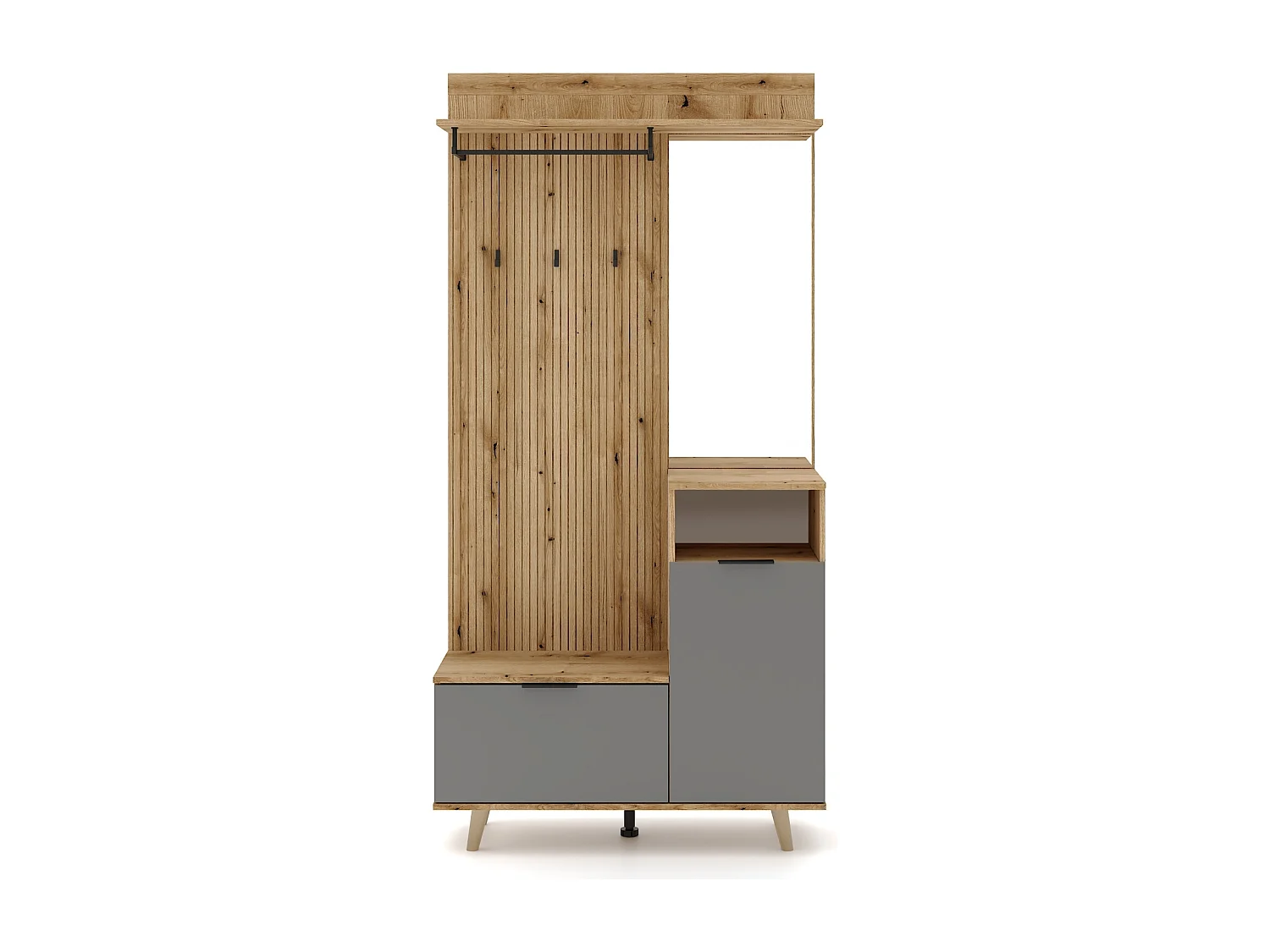 Mueble de entrada Nordic C roble evoke / tabilla / grafito 100 cm