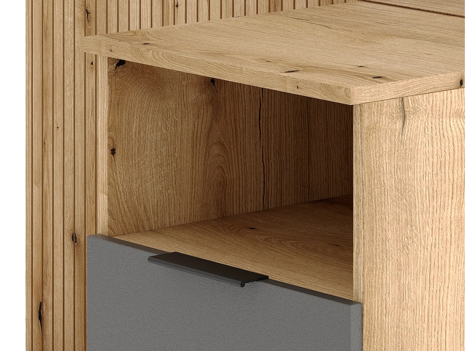 Mueble de entrada Nordic C roble evoke / tabilla / grafito 100 cm