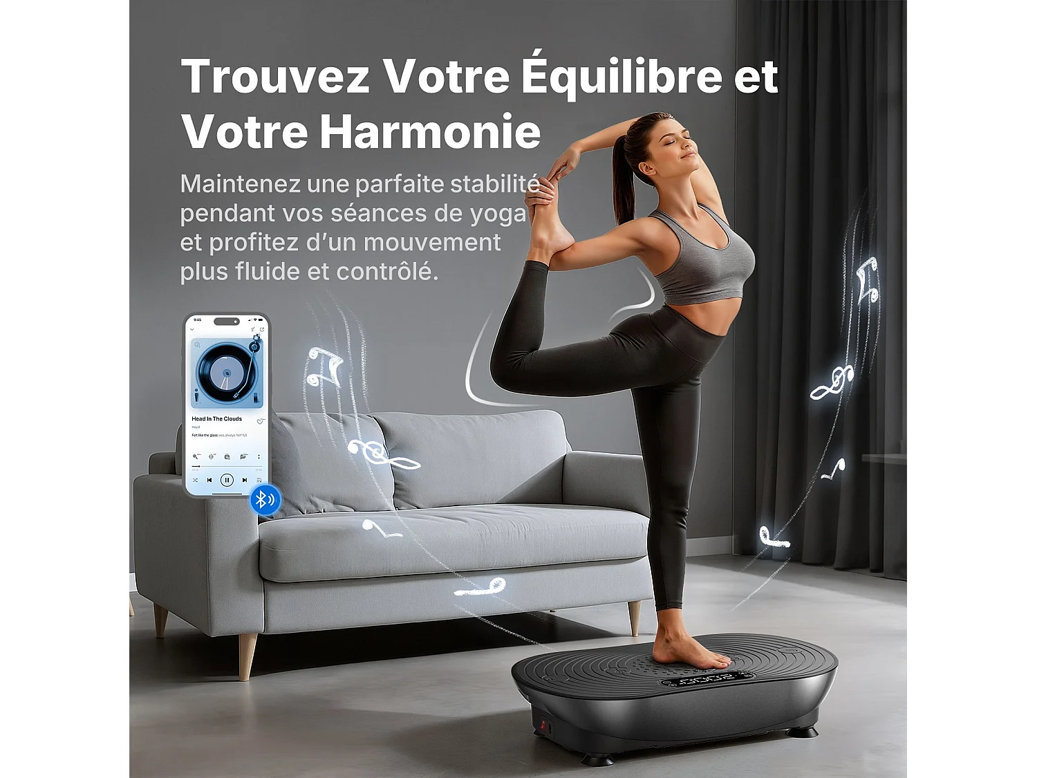 Plateforme Vibrante MERACH, 99 Niveaux, Bluetooth, Télécommande, Écran LED, Faible Bruit, Corps Entier, Modes Manuel/Automatique, Noir, 158KG MAX