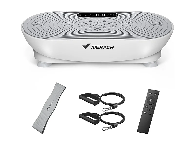 Plateforme Vibrante MERACH, 99 Niveaux, Bluetooth, Télécommande, LED, Perte de Poids, Tonification Musculaire, Exercice Complet, Double Mode, 158KG