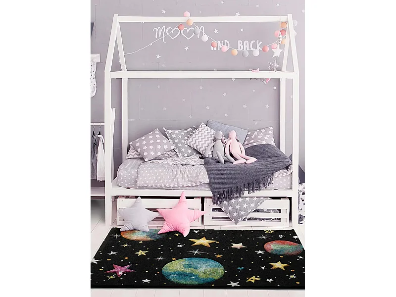 Kinderteppich - Kinderteppich - schwarz - 120x170 cm - TOYS