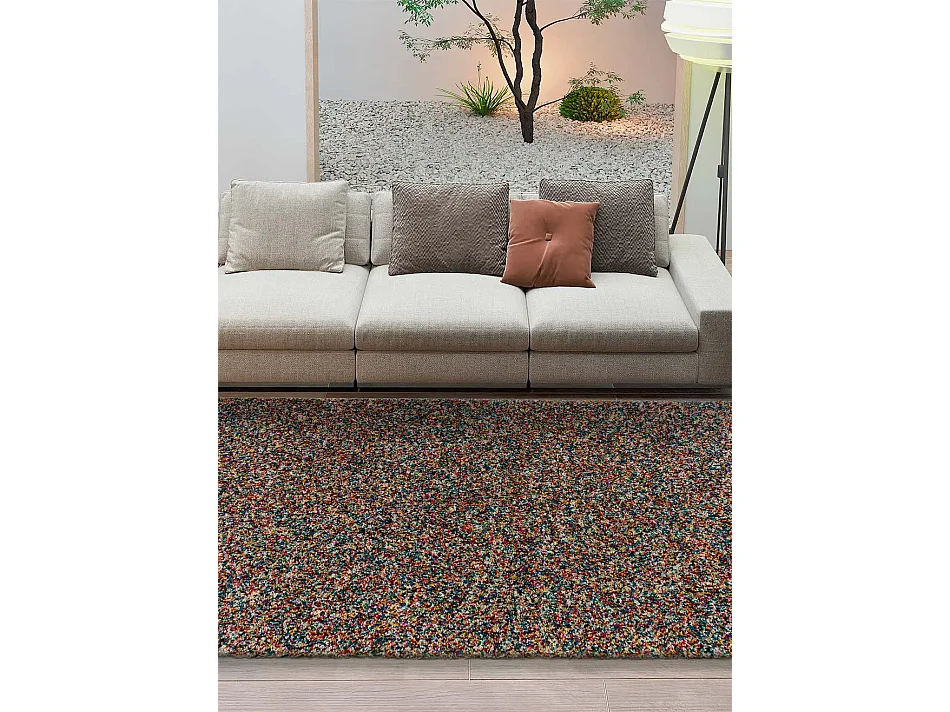 Hochflorteppich - abstrakt - mehrfarbig - 160x230 cm - YEBEL