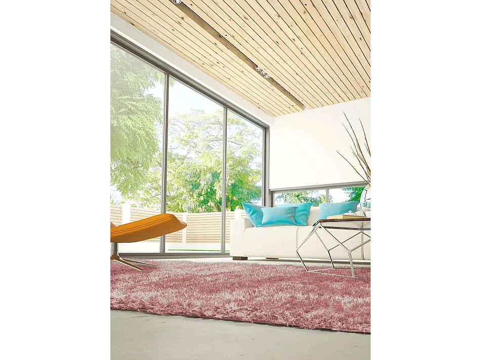 Hochflorteppich - einfarbig shaggy - rosa - 140x200 cm - ALOE