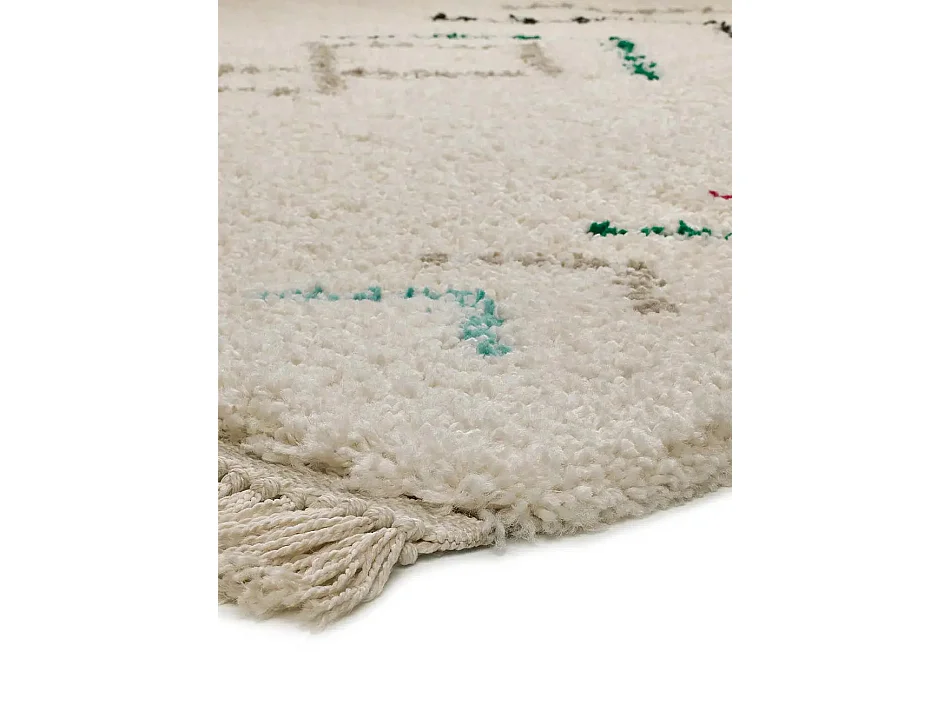 Hochflorteppich - berber - weiß - 135x190 cm - ZIRI