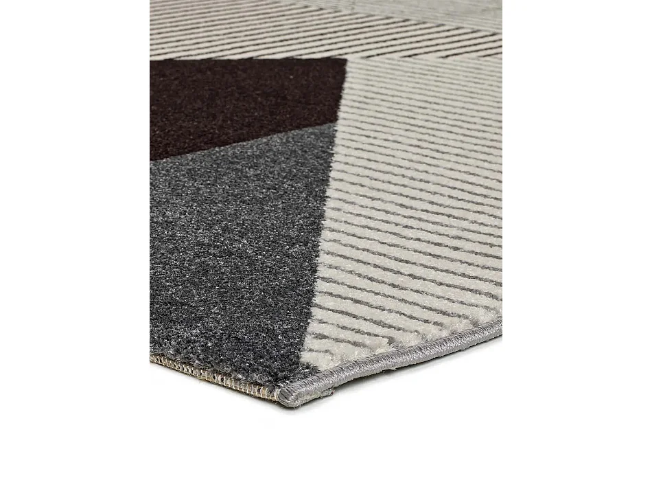 Kurzflorteppich - geometrisch - grau - 140x200 cm - GLADYS