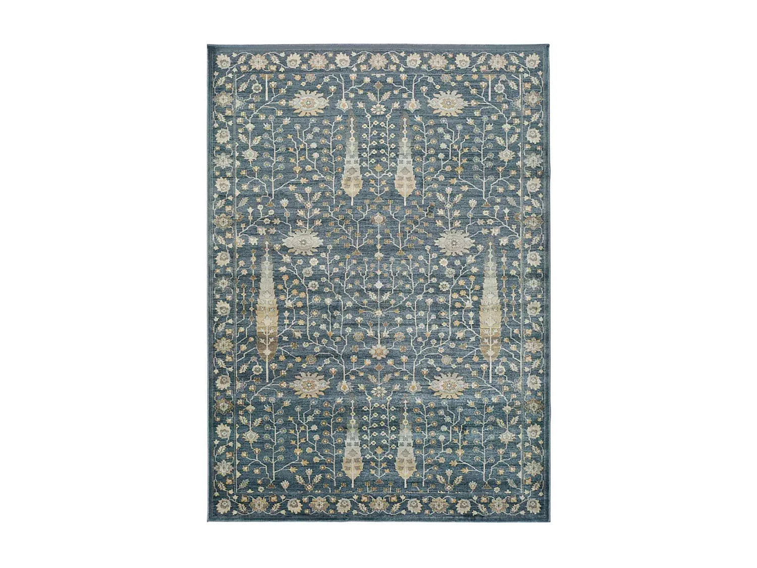 Kurzflorteppich - vintage - blau - 120x170 cm - VINTAGE