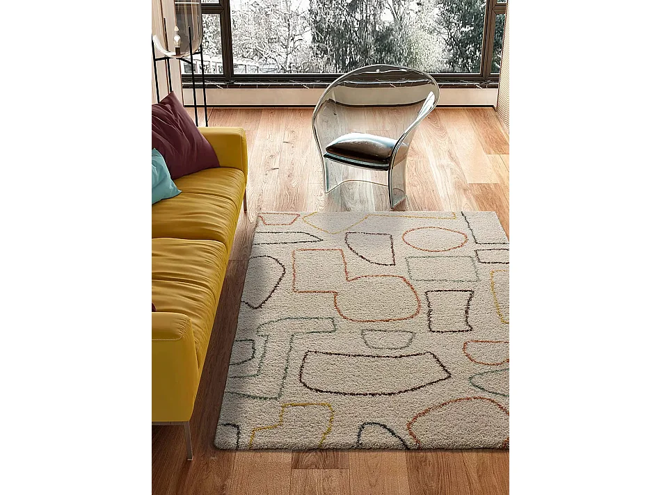 Hochflorteppich - skandinavisch - mehrfarbig - 80x150 cm - MARIS