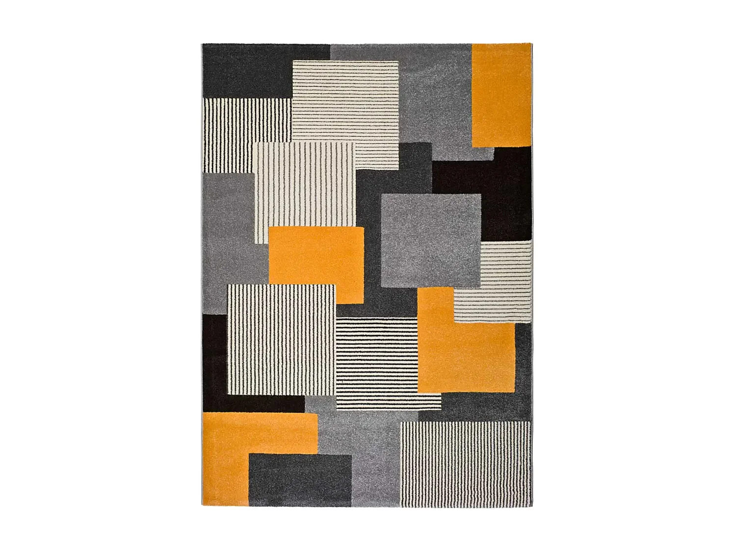 Kurzflorteppich - geometrisch - grau - 160x230 cm - LEO