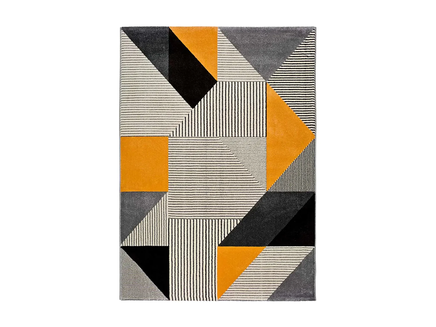 Kurzflorteppich - geometrisch - grau - 160x230 cm - GLADYS