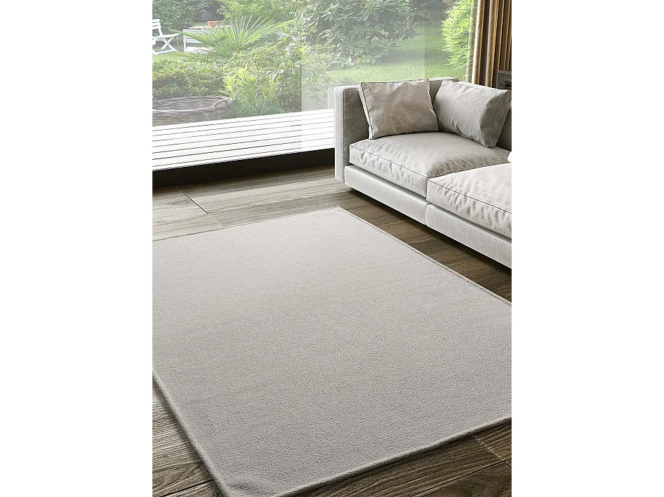 Kurzflorteppich - Einfarbiger - weiß - 60x120 cm - SAFFI