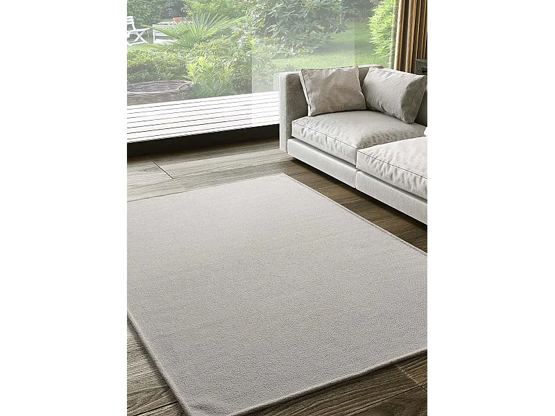 Kurzflorteppich - Einfarbiger - weiß - 60x120 cm - SAFFI