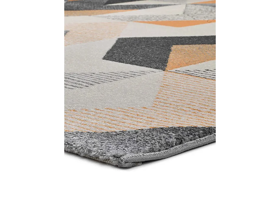 Kurzflorteppich - geometrisch - grau - 80x150 cm - GLADYS