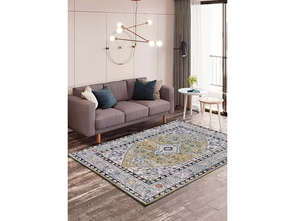 Kurzflorteppich - vintage - mehrfarbig - 80x150 cm - MABEL