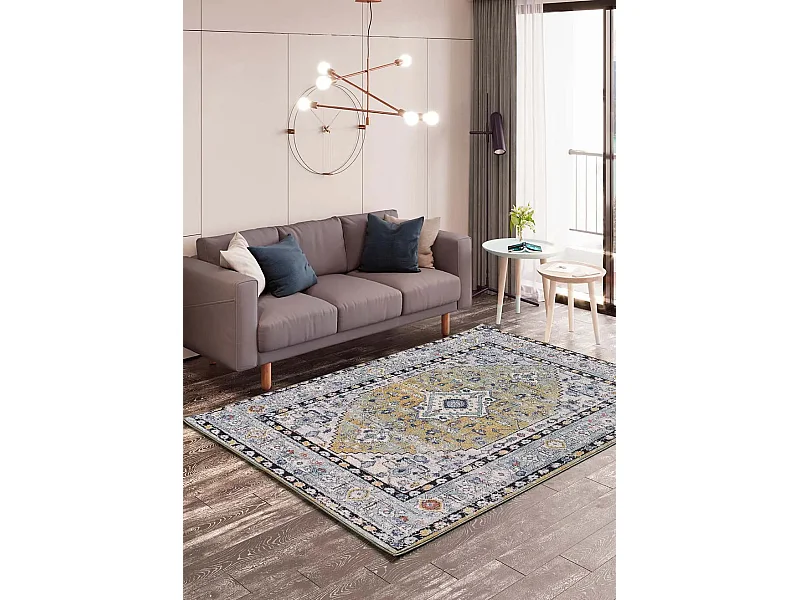 Kurzflorteppich - vintage - mehrfarbig - 80x150 cm - MABEL