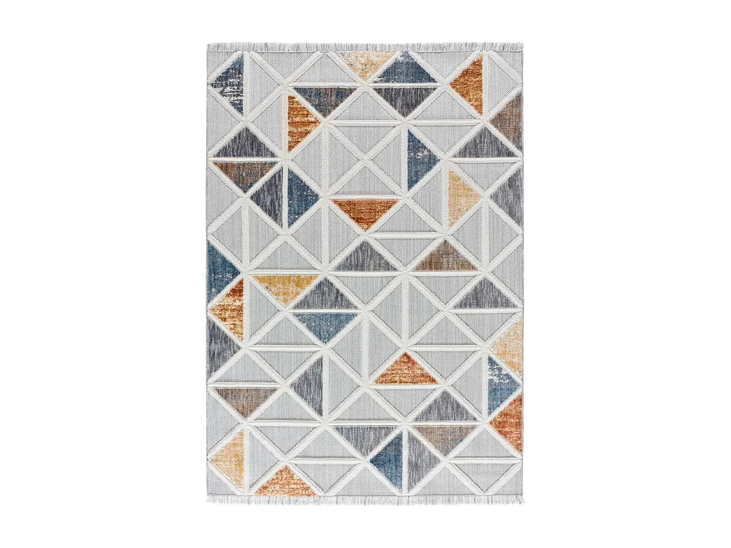 Kurzflorteppich - geometrisch - mehrfarbig - 77x150 cm - BROADWAY