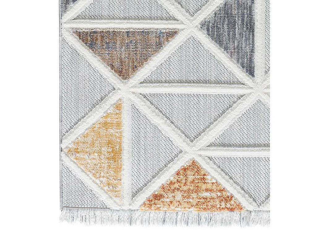 Kurzflorteppich - geometrisch - mehrfarbig - 77x150 cm - BROADWAY