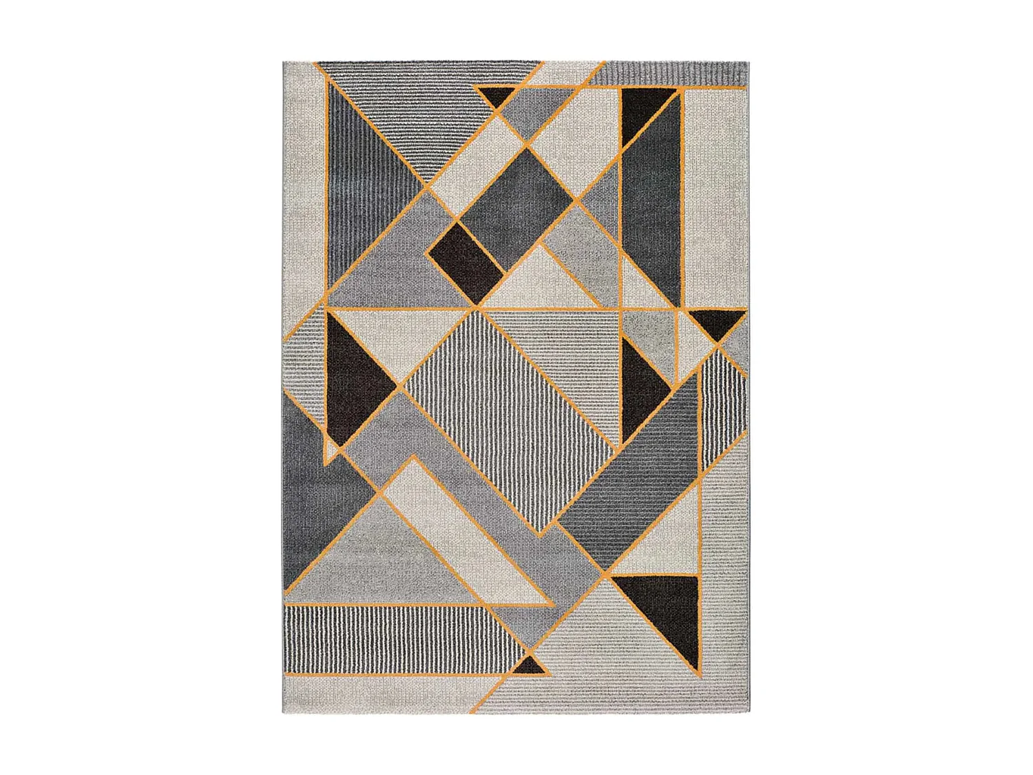 Kurzflorteppich - geometrisch - grau - 80x150 cm - LEO