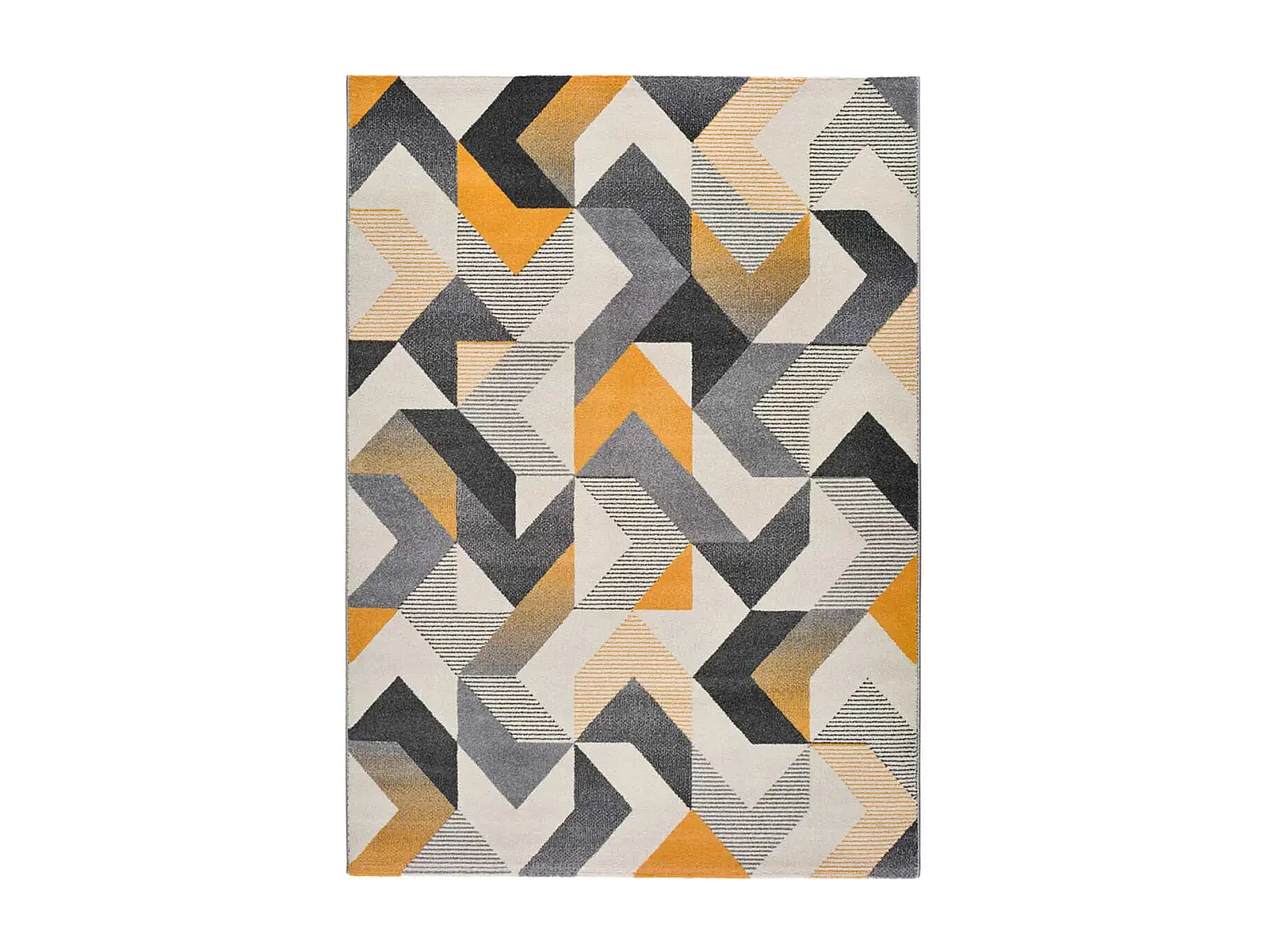 Kurzflorteppich - geometrisch - grau - 60x120 cm - GLADYS