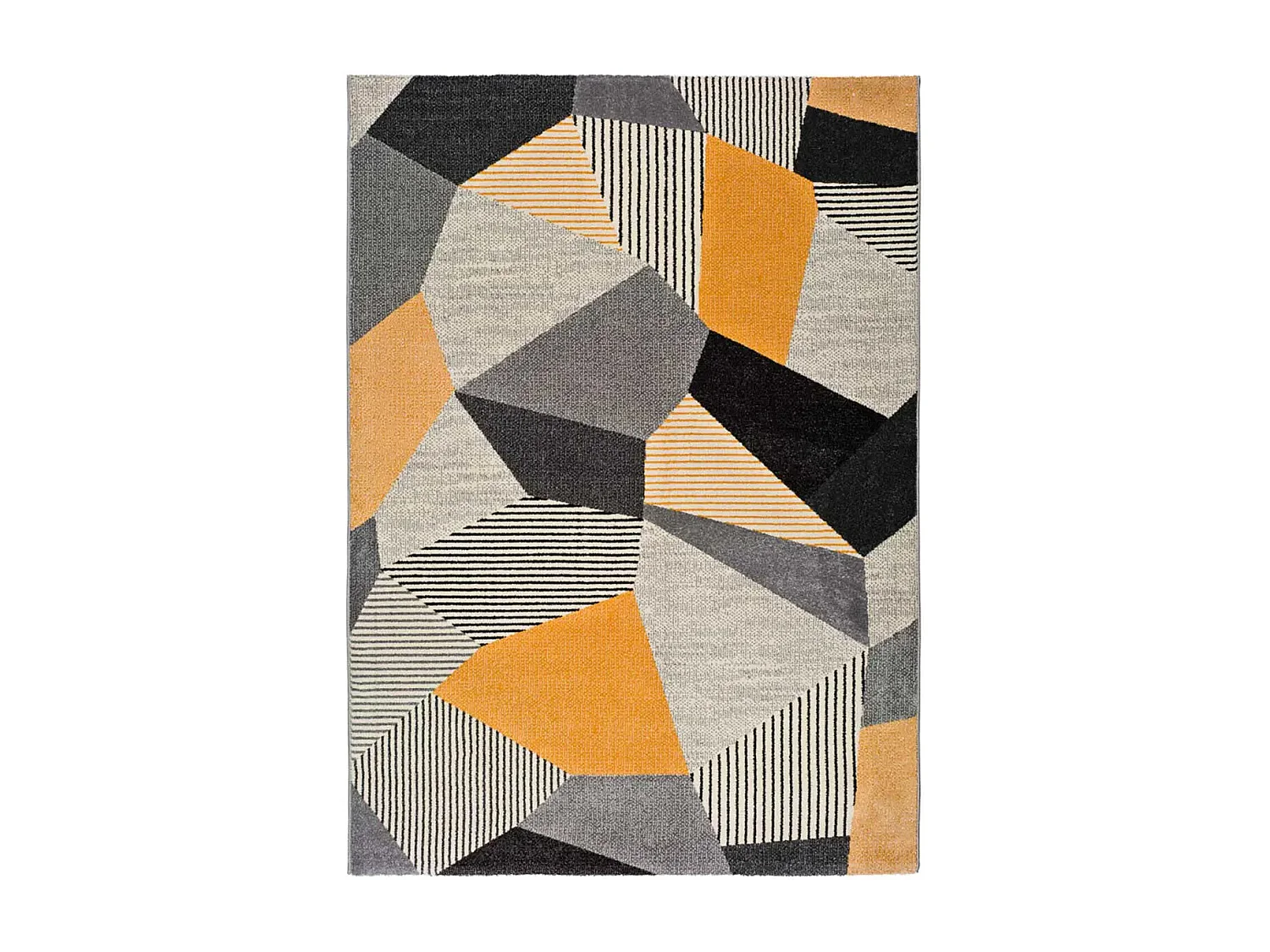 Kurzflorteppich - geometrisch - grau - 80x150 cm - GLADYS
