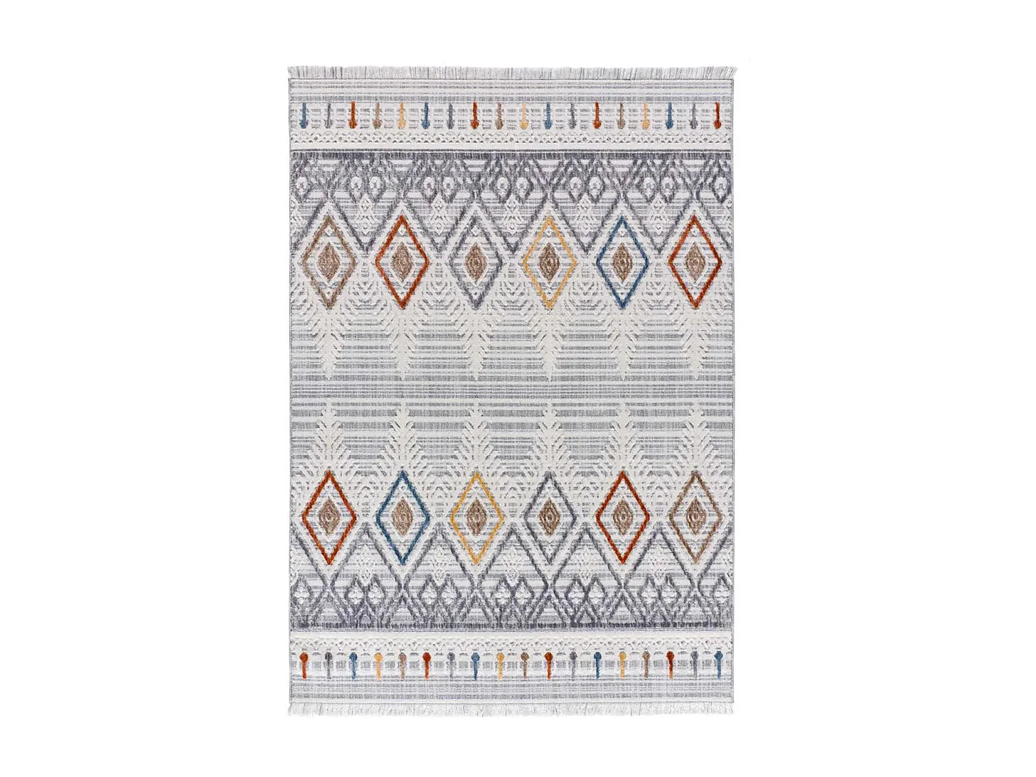 Kurzflorteppich - ethnisch - mehrfarbig - 77x150 cm - BROADWAY