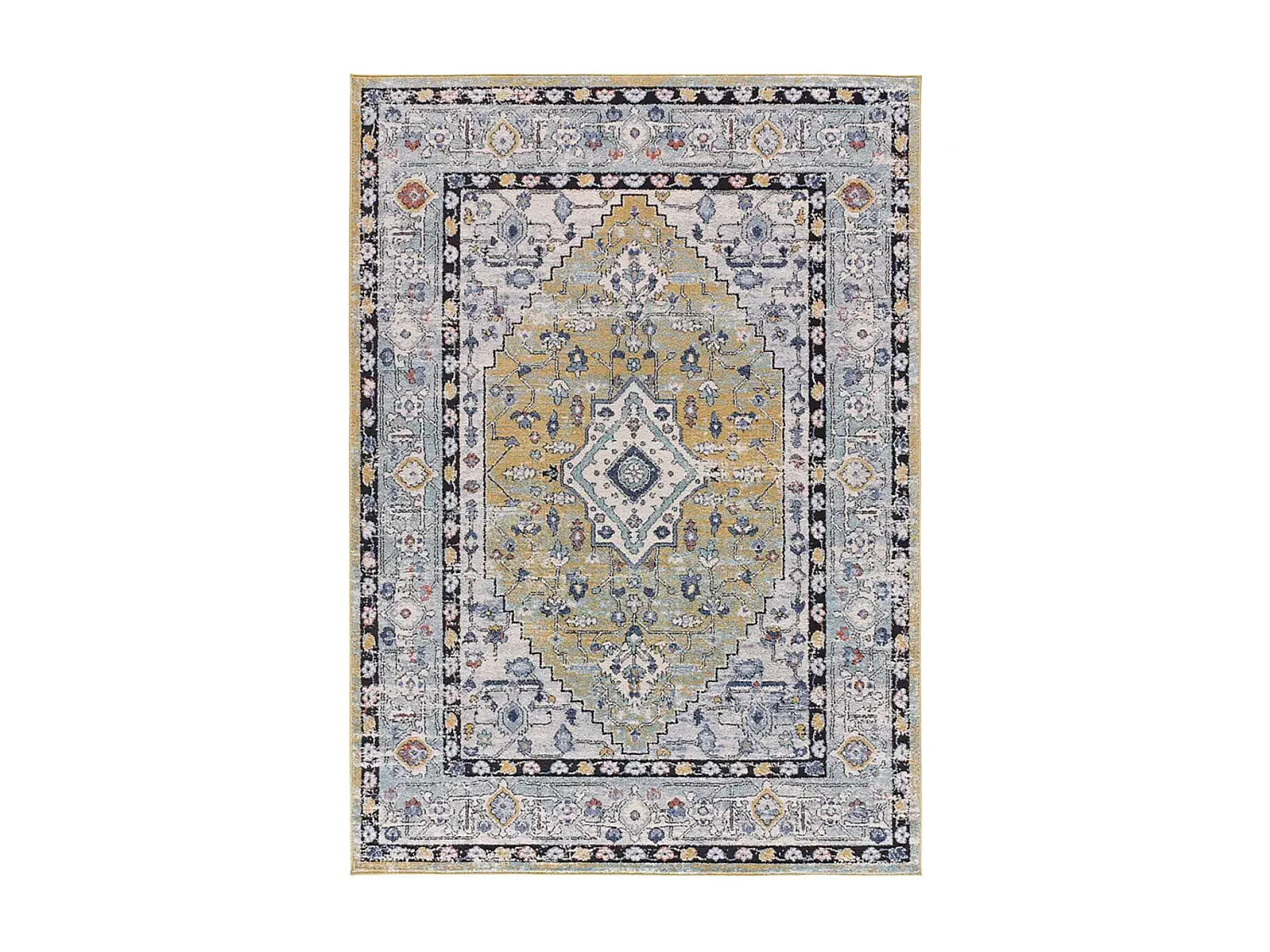 Kurzflorteppich - vintage - mehrfarbig - 140x200 cm - MABEL