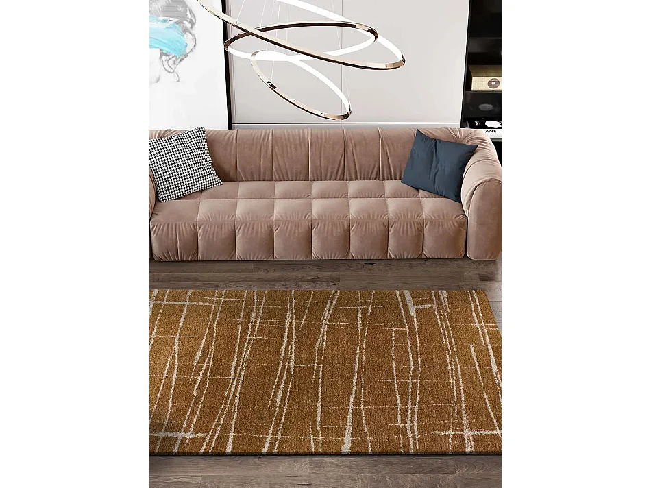 Kurzflorteppich - abstrakt - kupfer - 160x230 cm - VENUS