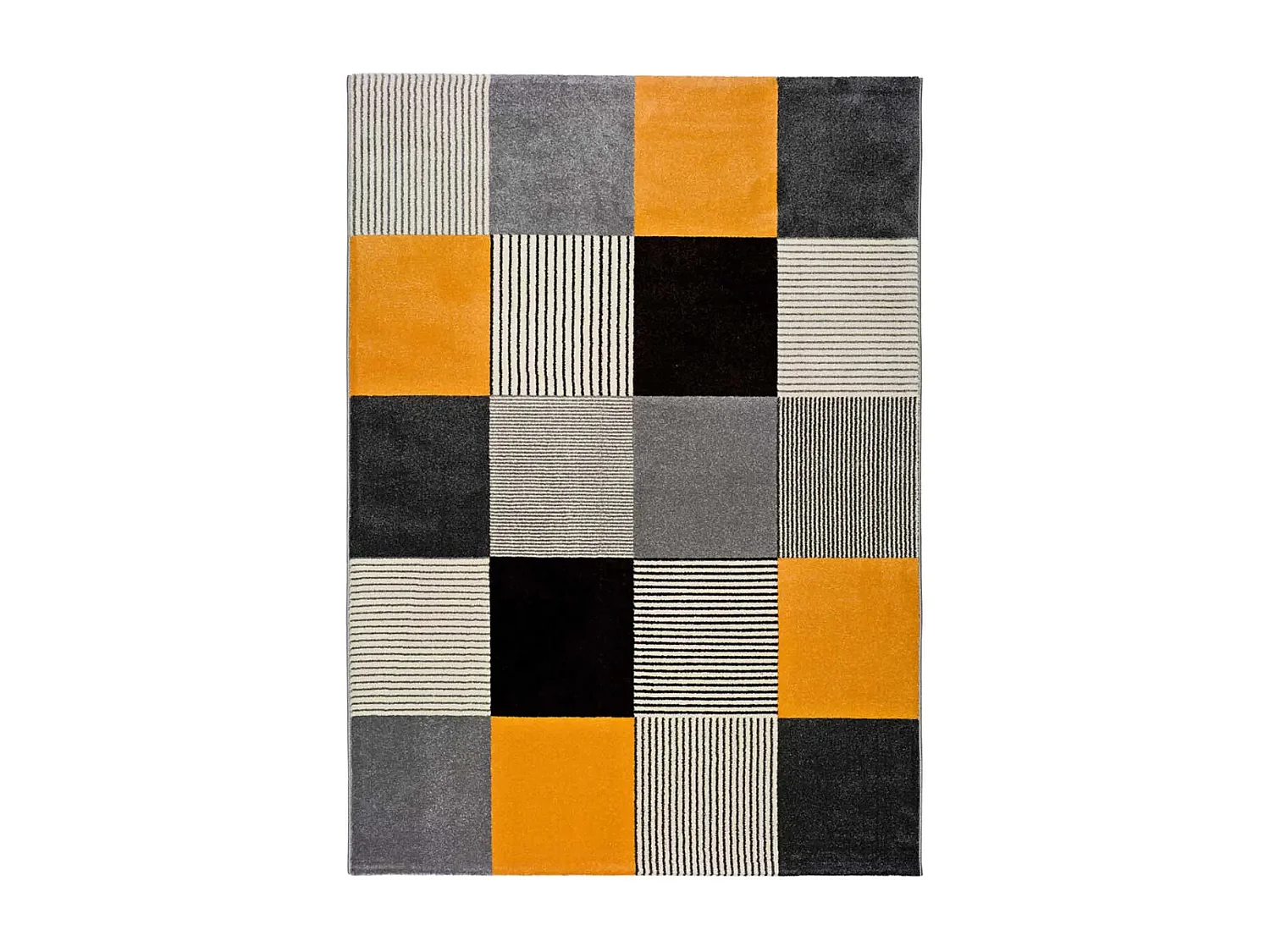 Kurzflorteppich - geometrisch - grau - 160x230 cm - GLADYS