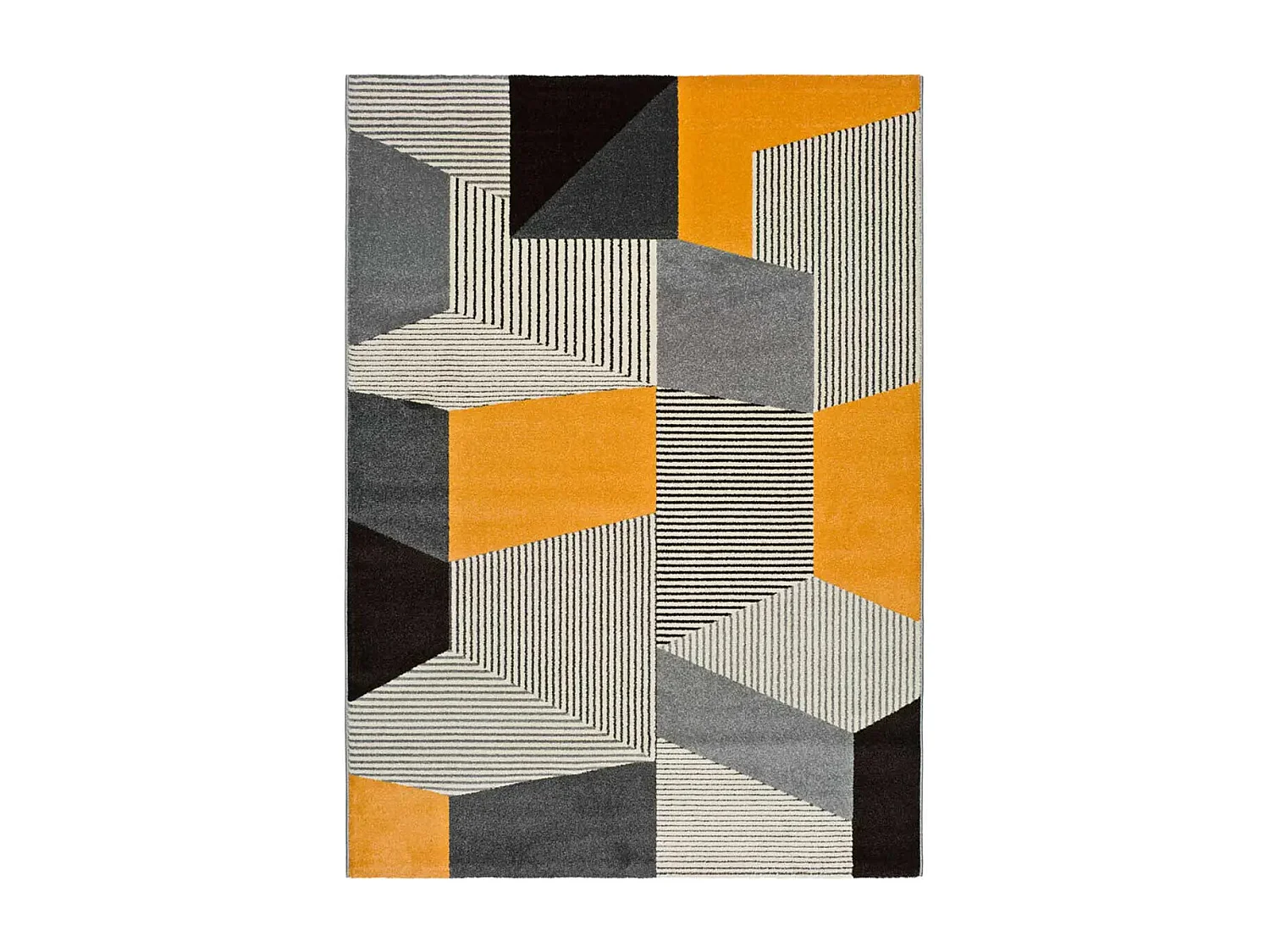 Kurzflorteppich - geometrisch - grau - 160x230 cm - LEO