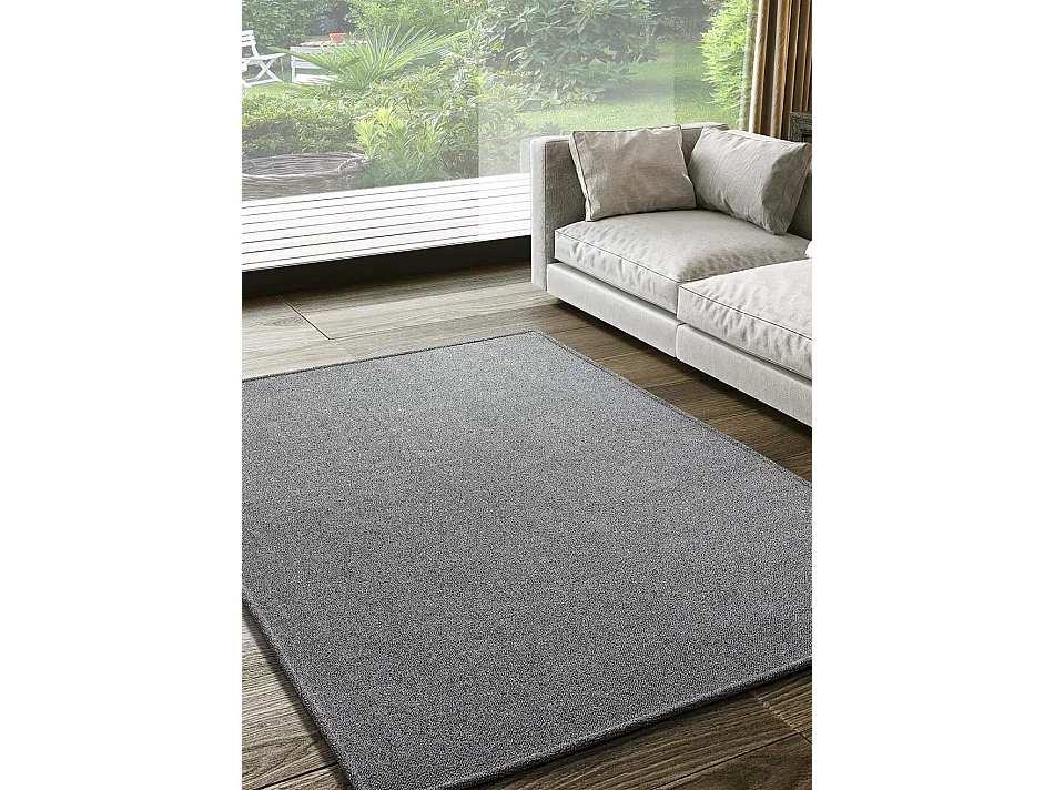 Kurzflorteppich - Einfarbiger - grau - 60x120 cm - SAFFI