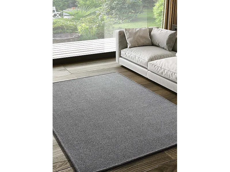 Kurzflorteppich - Einfarbiger - grau - 60x120 cm - SAFFI