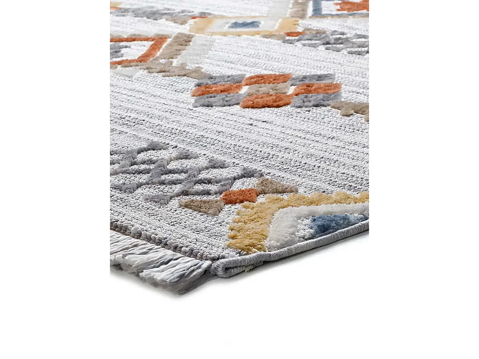 Kurzflorteppich - ethnisch - mehrfarbig - 77x150 cm - BROADWAY