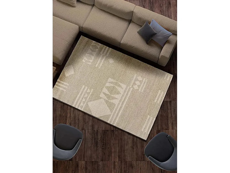Kurzflorteppich - ethnisch - beige - 160x230 cm - VENUS
