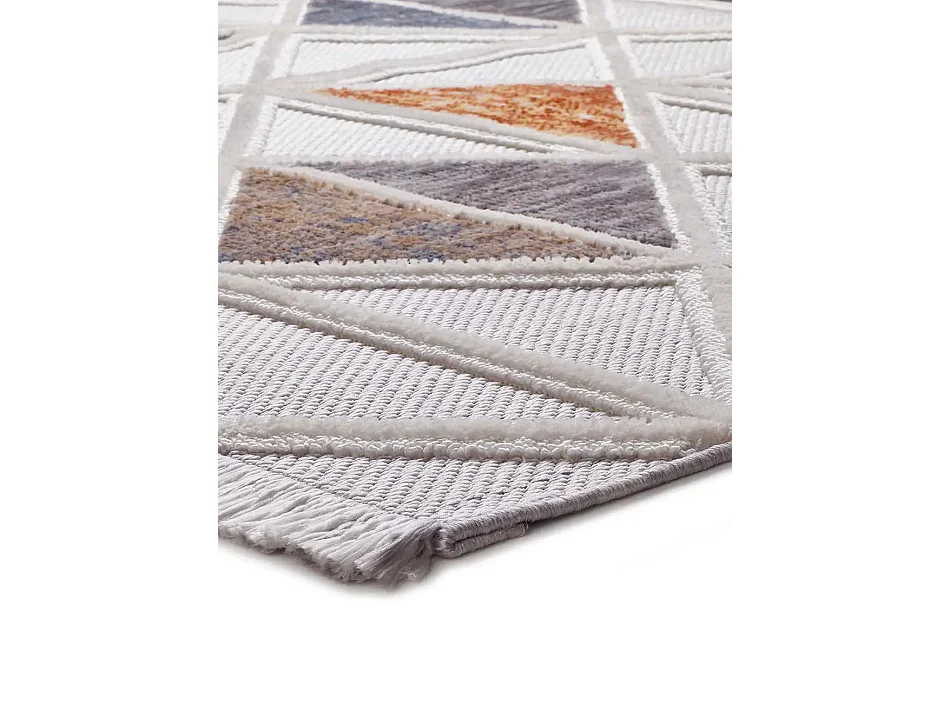 Kurzflorteppich - geometrisch - mehrfarbig - 155x230 cm - BROADWAY