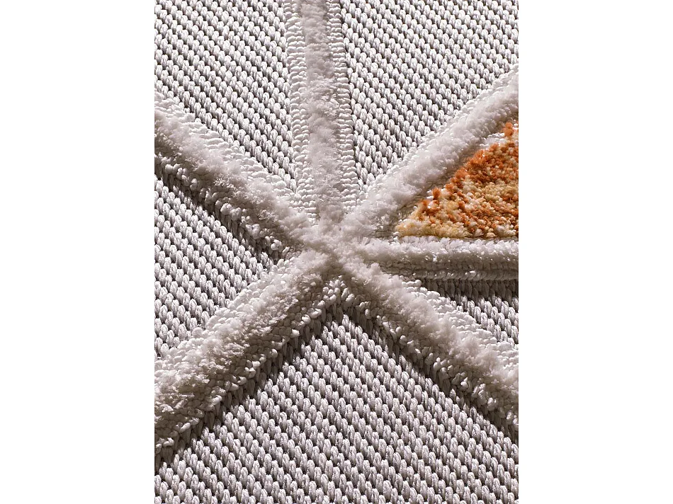 Kurzflorteppich - geometrisch - mehrfarbig - 155x230 cm - BROADWAY