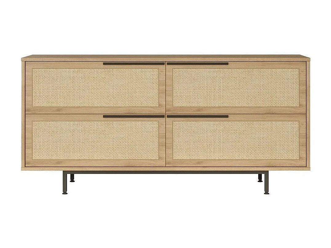 Buffet bohème 4 portes, cannage et ouverture frontale VAREN