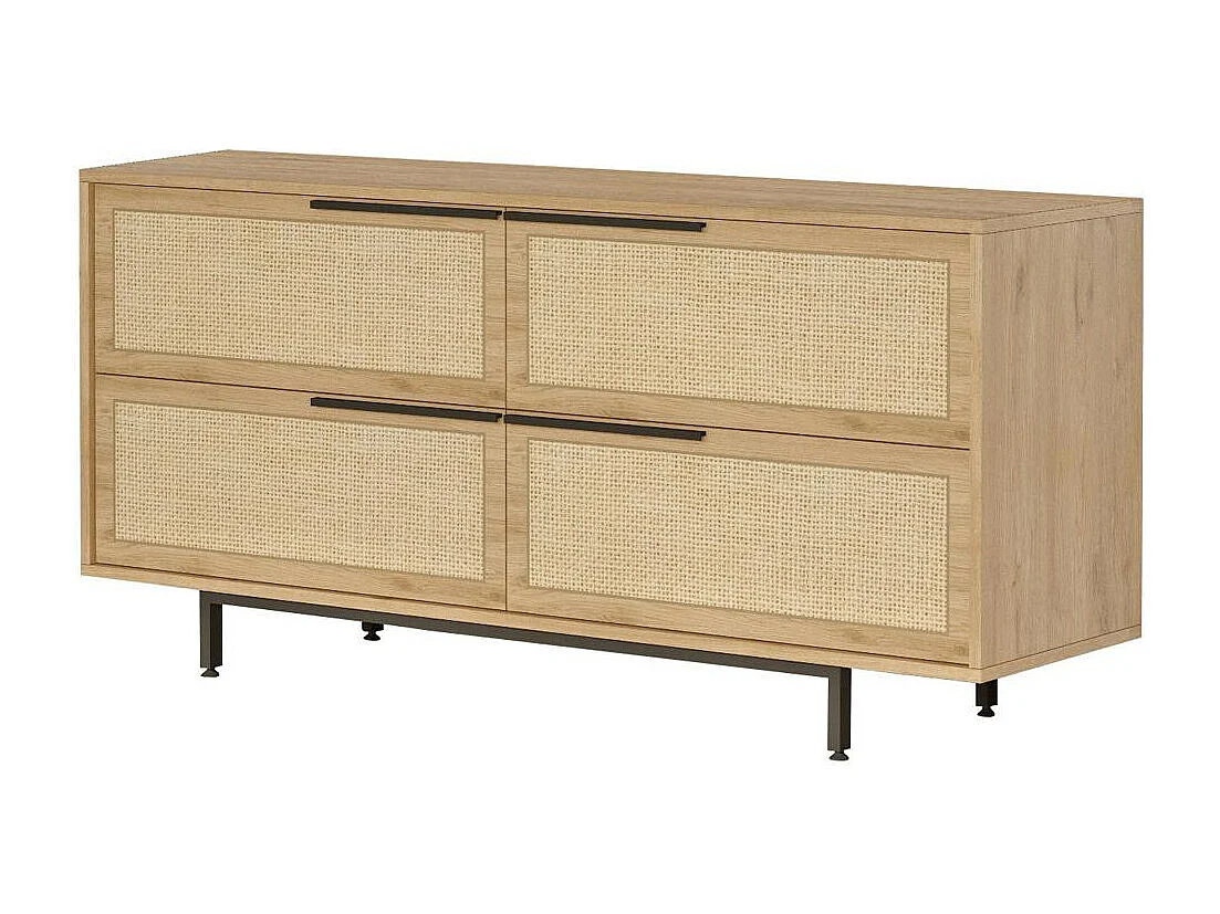 Buffet bohème 4 portes, cannage et ouverture frontale VAREN