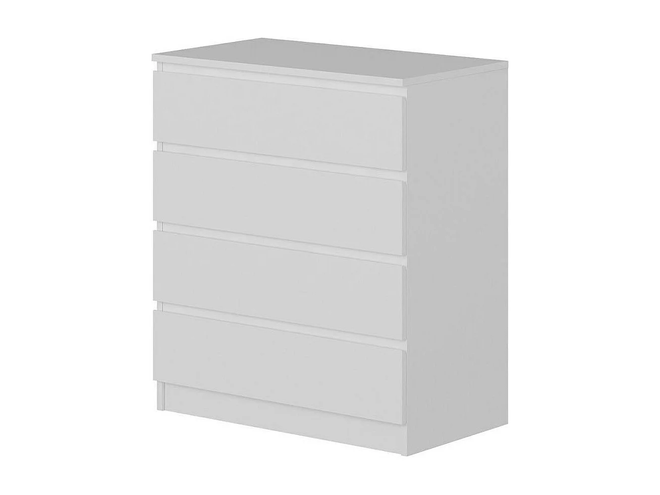 Commode blanche moderne 4 tiroirs, format compact MARFA