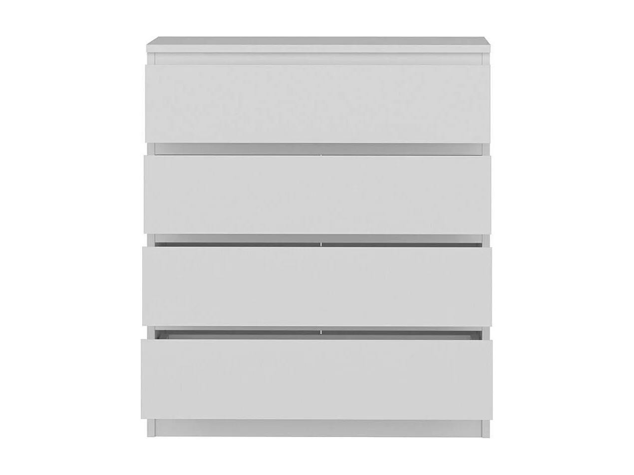 Commode blanche moderne 4 tiroirs, format compact MARFA