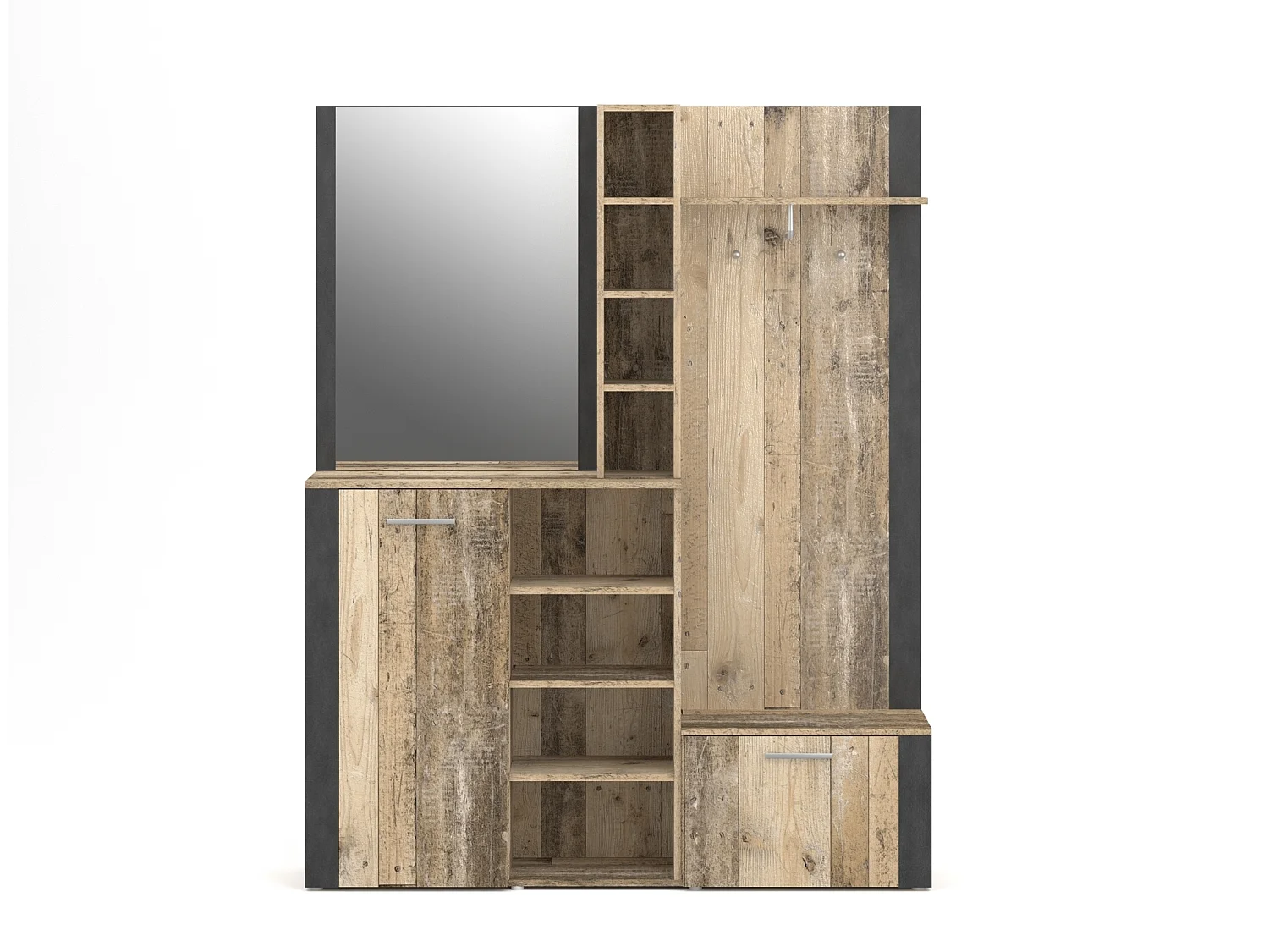 Meuble d'entrée Barry old style light / anthracite 150 cm