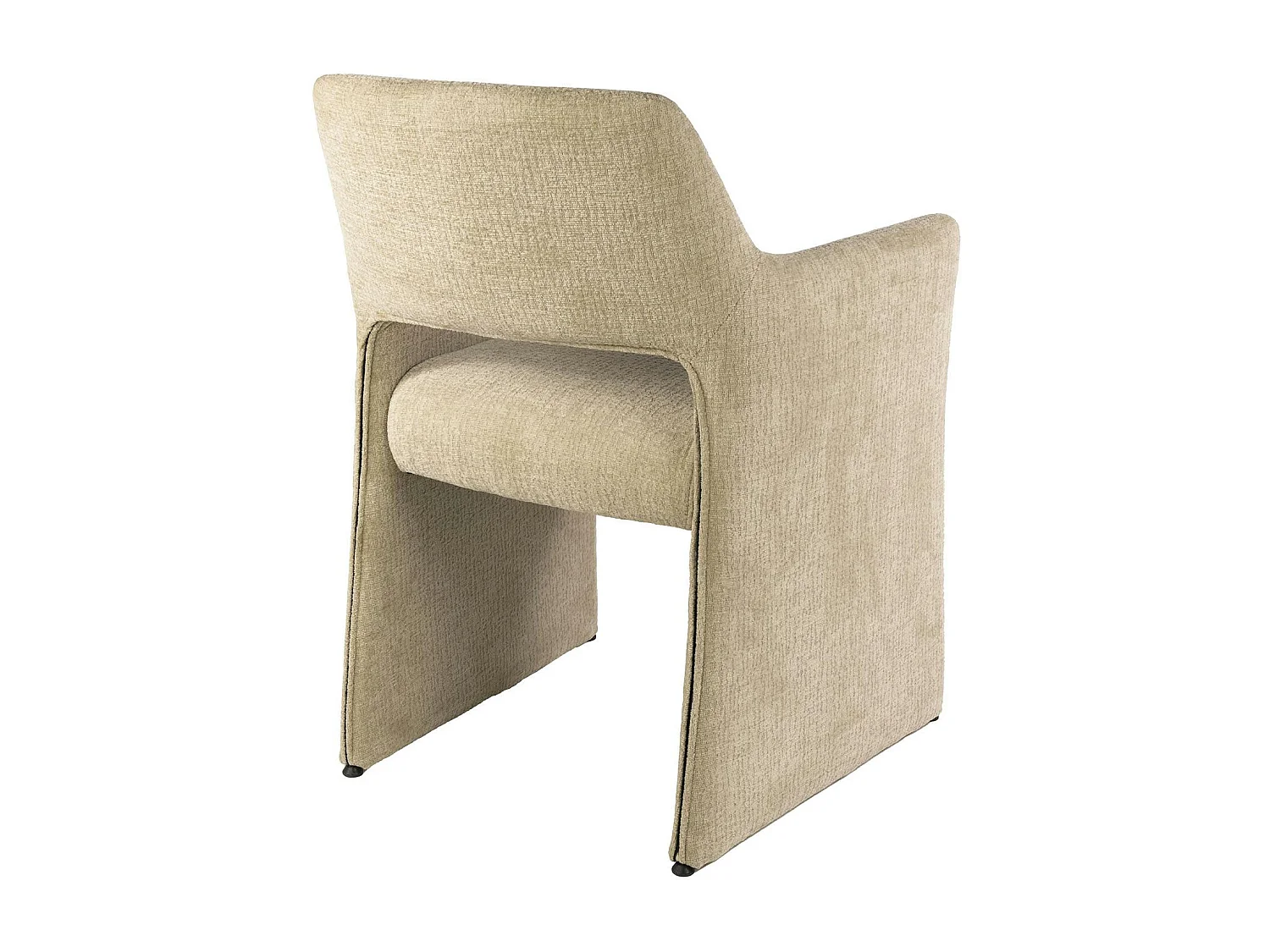 Fauteuil design beige sable à dossier ouvert (lot de 2) CREEK