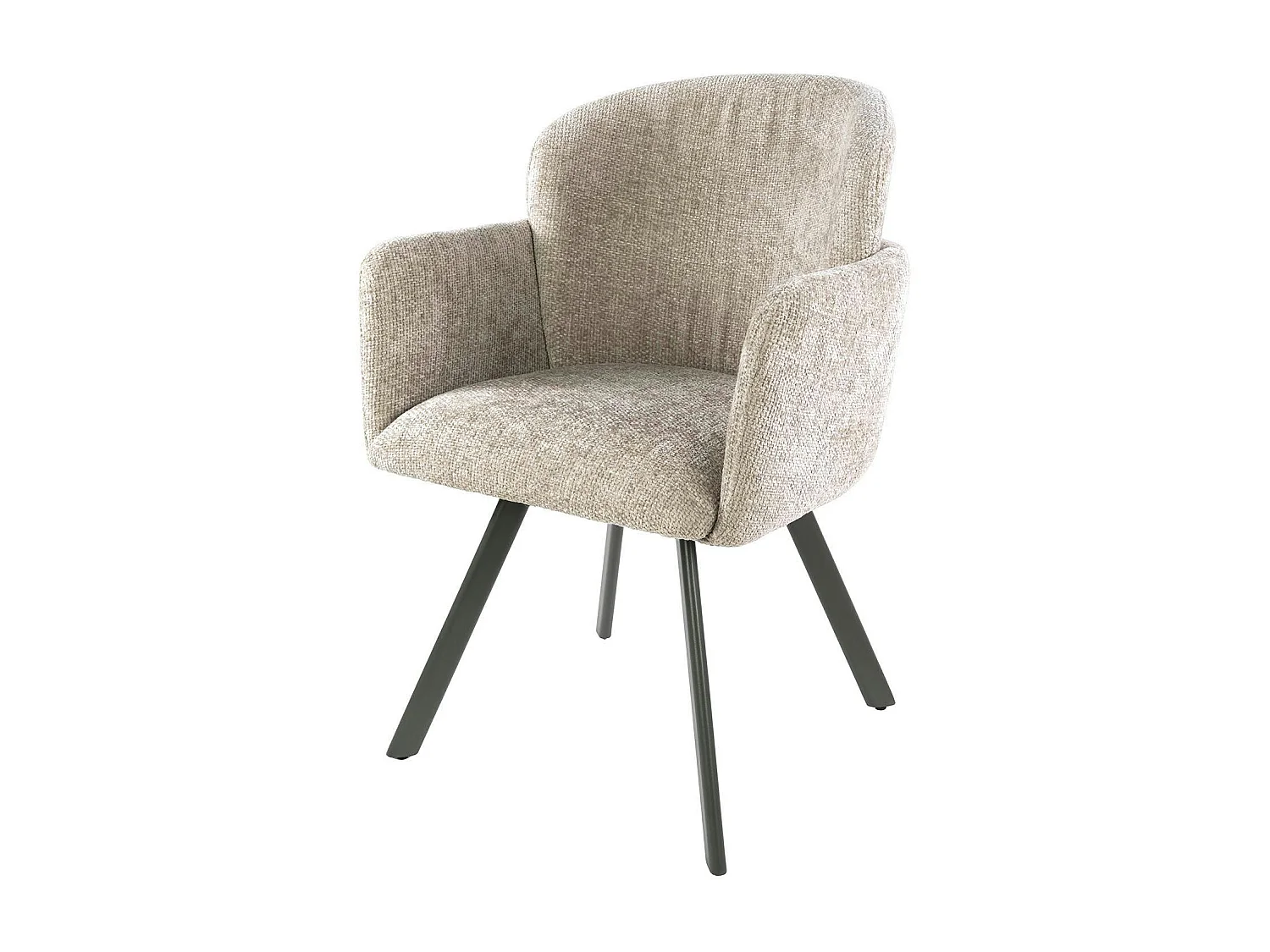 Fauteuil de table pivotant beige texturé (lot de 2) CREEK