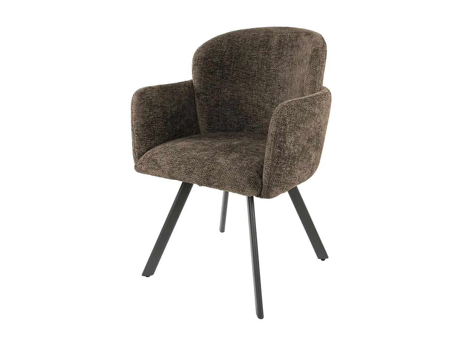 Fauteuil de table pivotant taupe texturé (lot de 2) CREEK