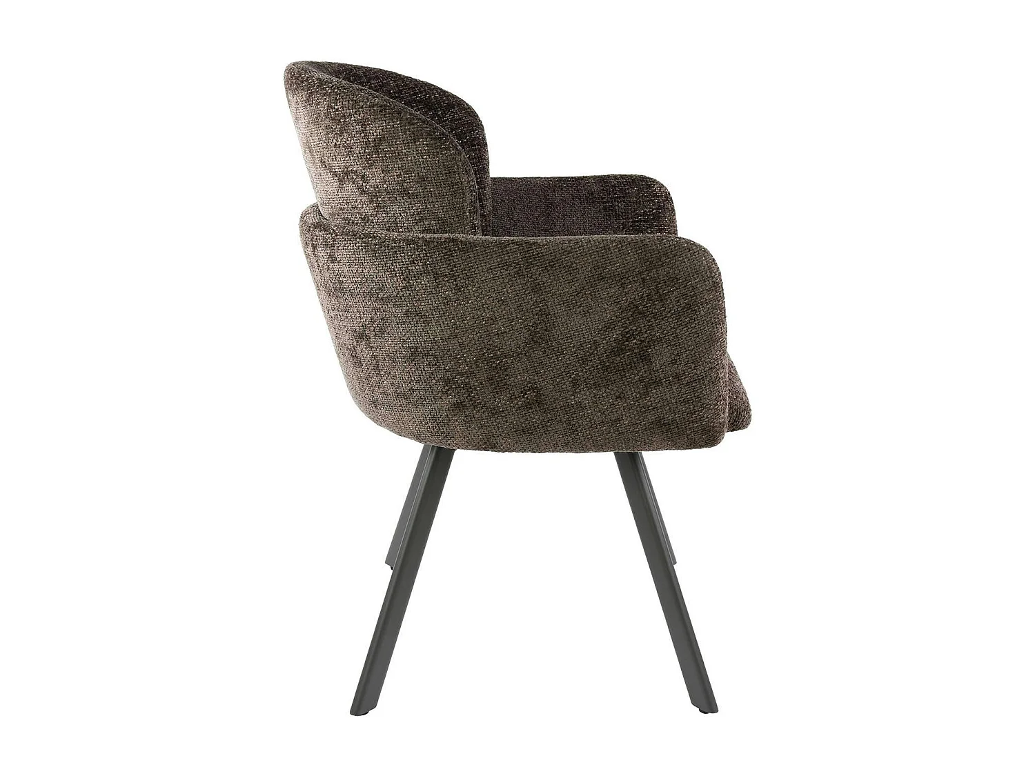 Fauteuil de table pivotant taupe texturé (lot de 2) CREEK