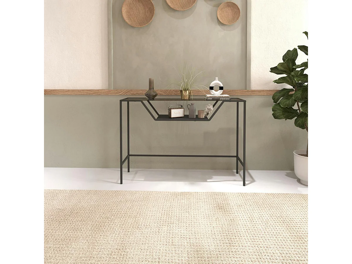 Console d'entrée design – métal & verre fumé TULUM