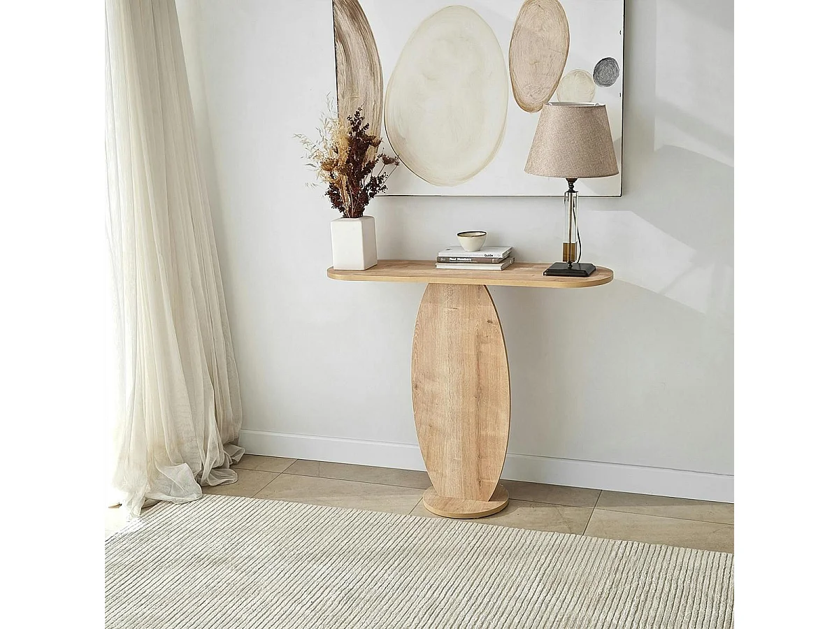 Console d'entrée design organique effet bois MARFA